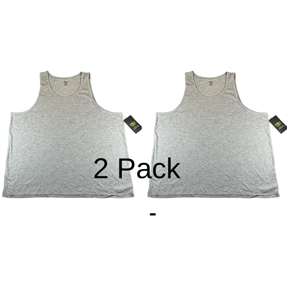 Athletic Works‎ Mens 4XL Gray Tank Tops 2 Pack Sleeveless Undershirts NWT